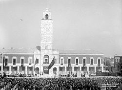 The inauguration of Littoria in 1932.