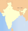 Thumbnail map of India with Delhi highlighted