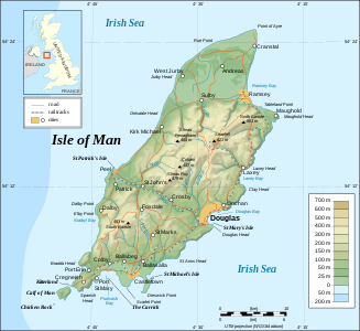 Isle of Man topographic map