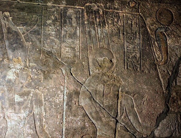 Jebel Barkal Temple of Mut: Amun accompanied by Mut pictured inside Jebel Barkal