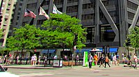 Plaza photographed from Michigan Avenue in 2014