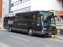 Hallmark Plaxton bodied Volvo B12B in March 2010 KX08OMA Flights Hallmark of Aston. Walsall FC Team Coach, E10 - Flickr - sludgegulper.jpg