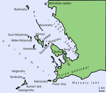 Carte de Sõmeri et de ses îles voisines