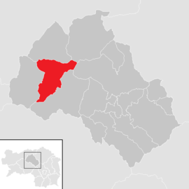 Poloha obce Kalwang v okrese Leoben (klikacia mapa)