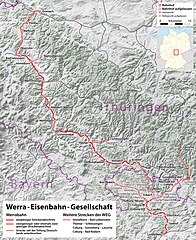 Karte der Werrabahn