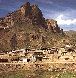 Rakya Monastery building in Rakya Monastery, China