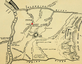 Map of Klondike River and gold bearing creeks from 1897.