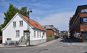 Kongens gate Sandefjord sett østover fra Sverres gate