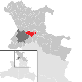 Poloha obce Koppl v okrese Salzburg-okolie (klikacia mapa)
