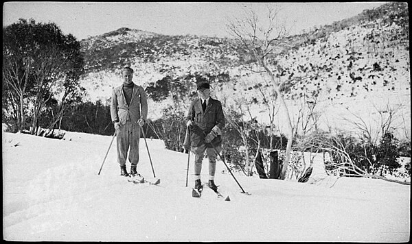 Skiing, Mt. Kosciusko, Australia, c. 1925, by Albert James Perier