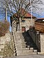 Lichtenfels, Kapellenberg2: Kapelle St. Jakob. Sandsteinbau. Lt. Plakette an Außenwand erste Erwähnung 1321. Ansicht von Westen