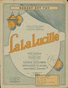 Sheet music from La La Lucille (1919); muted pastel color scheme