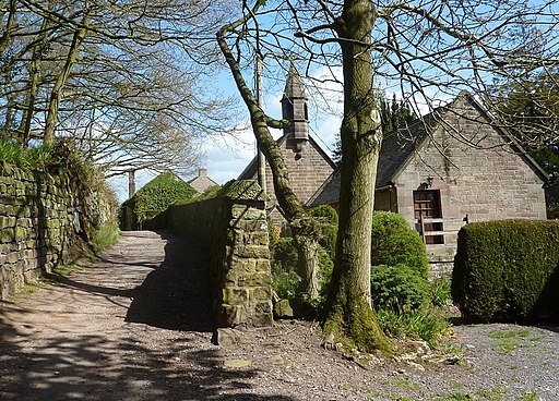 Lane past Birchover church - geograph.org.uk - 2360759