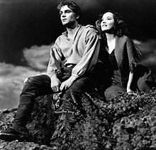 Olivier, with Merle Oberon in the 1939 film Wuthering Heights Laurence Olivier Merle Oberon Wuthering Heights.jpg