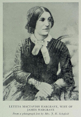 <span class="mw-page-title-main">Letitia MacTavish Hargrave</span> Scottish-born Canadian settler and socialite (c. 1813 – 1854)