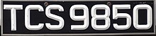 "C" series commercial plate License plate of Trinidad and Tobago 01.jpg