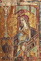 Llanbeblig Hours (f. 2r.) The Annunciation, The Virgin Mary enthroned under a green canopy..jpg
