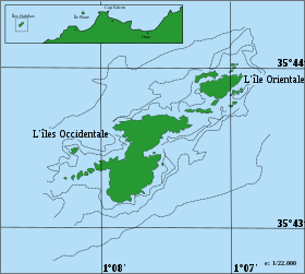 Localisation des îles Habibas