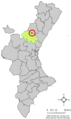 Розташування муніципалітету Ігерас у автономній спільноті Валенсія