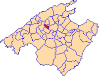 Peta Mallorca menunjukkan lokasi Lloseta