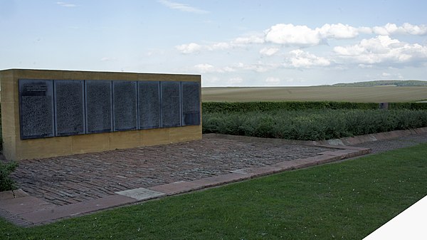 German ossuary at Loivre. Plaques bear the names of those whose remains are in the ossuary Loivre cimetiere 889.JPG