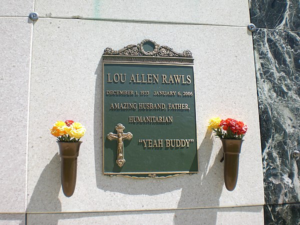 Lou Rawls's tomb at Forest Lawn Memorial Park (Hollywood Hills)