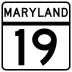 Maryland Route 19 marker