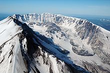 Photo aérienne du glacier Crater.