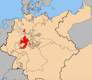 프로이센-오스트리아 전쟁 직전인 1866년의 영토.