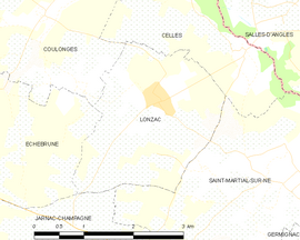 Mapa obce Lonzac