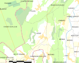 Mapa obce Liesle