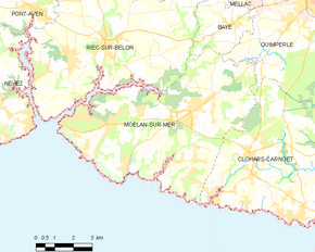 Poziția localității Moëlan-sur-Mer