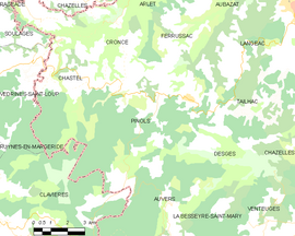 Mapa obce Pinols