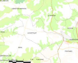 Mapa obce Lhospitalet