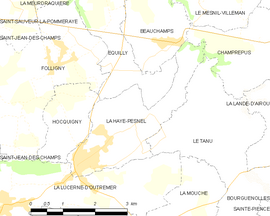 Mapa obce La Haye-Pesnel