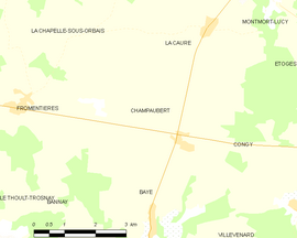 Mapa obce Champaubert