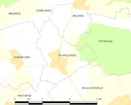 Mapa obce Roupeldange