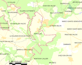 Mapa obce Marolles