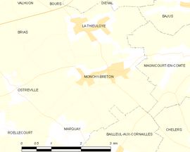 Mapa obce Monchy-Breton