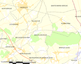 Mapa obce Muncq-Nieurlet