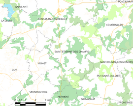 Mapa obce Saint-Étienne-des-Champs