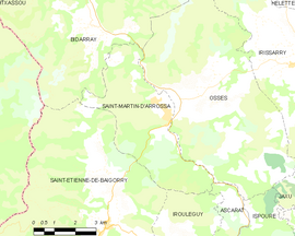 Mapa obce Saint-Martin-d’Arrossa