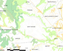 Mapa obce Saint-Vérand