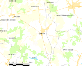 Mapa obce Simard