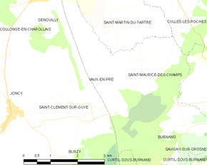 Poziția localității Vaux-en-Pré