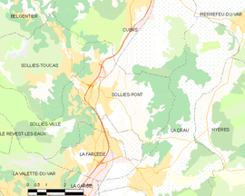 Mapa obce Solliès-Pont