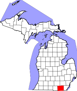 Lenawee County na mapě Michiganu