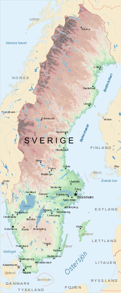 Map of Sweden Topography (polar stereographic) Sv.svg