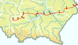 LHS links southern Poland with broad-gauge railways in Ukraine and other eastern countries Mapa LHS.png