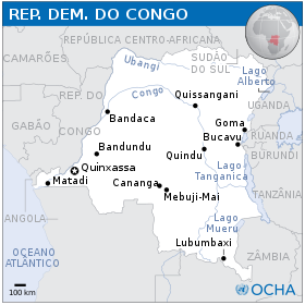 Mapa da Congo-Quinxassa